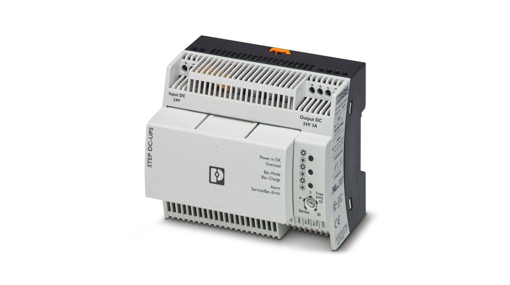 USV, STEP-UPS, DC-USV, DIN-Schienenmontage, 72W, 24V, 2x Schraubklemme